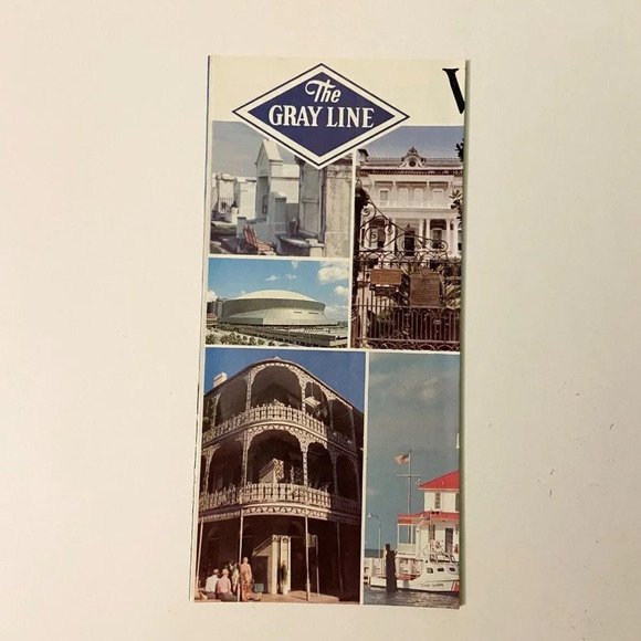 Vintage Lot of 3 New Orleans The Gray Line Longest Bridge Airport Pamphlets - Picture 3 of 15